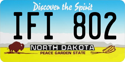 ND license plate IFI802