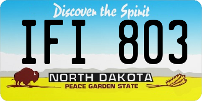 ND license plate IFI803