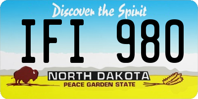 ND license plate IFI980