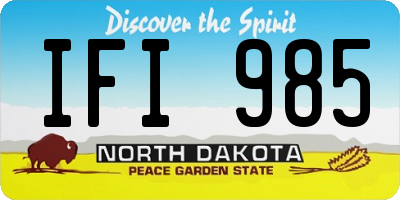 ND license plate IFI985