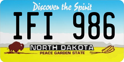 ND license plate IFI986