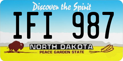 ND license plate IFI987