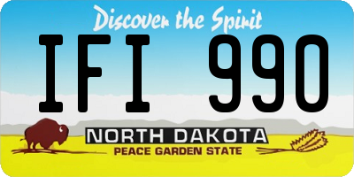 ND license plate IFI990