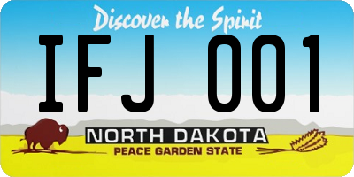 ND license plate IFJ001