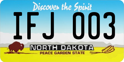 ND license plate IFJ003