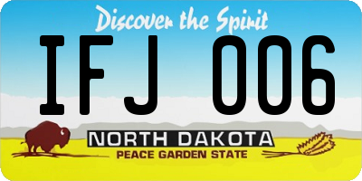 ND license plate IFJ006