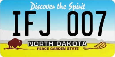 ND license plate IFJ007