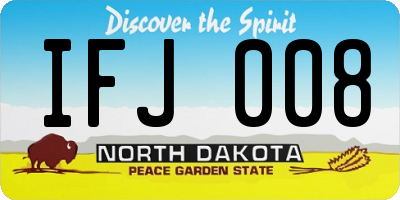 ND license plate IFJ008