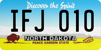 ND license plate IFJ010
