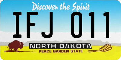 ND license plate IFJ011