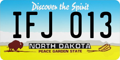 ND license plate IFJ013