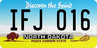 ND license plate IFJ016