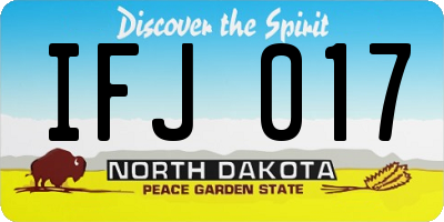 ND license plate IFJ017