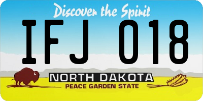 ND license plate IFJ018