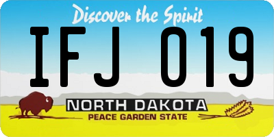 ND license plate IFJ019