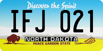 ND license plate IFJ021