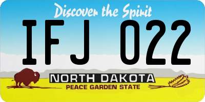 ND license plate IFJ022