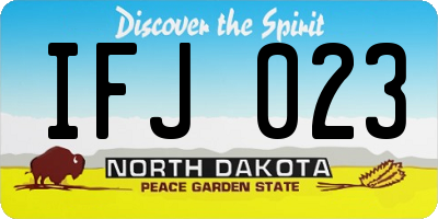 ND license plate IFJ023