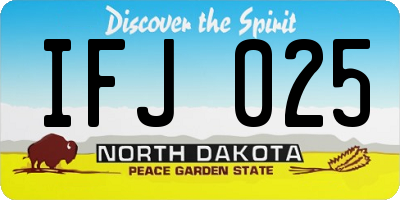 ND license plate IFJ025