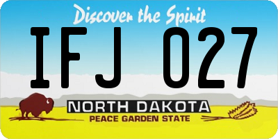 ND license plate IFJ027