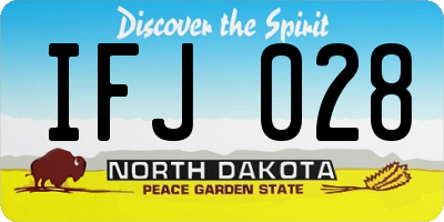 ND license plate IFJ028