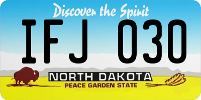 ND license plate IFJ030