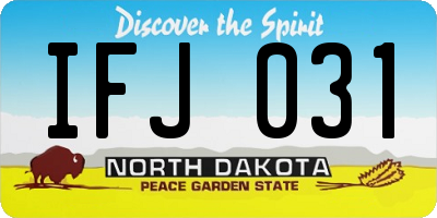 ND license plate IFJ031