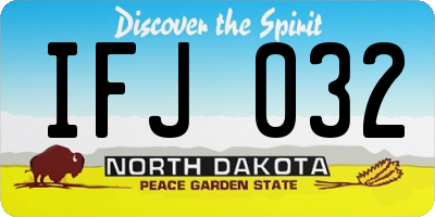 ND license plate IFJ032