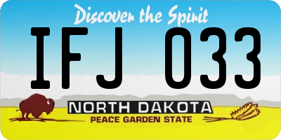 ND license plate IFJ033