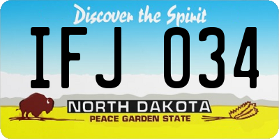 ND license plate IFJ034