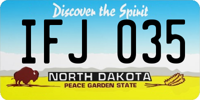 ND license plate IFJ035