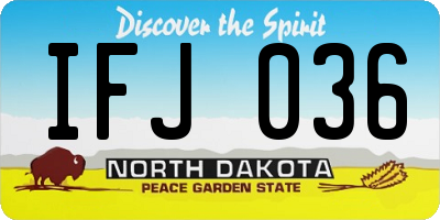 ND license plate IFJ036