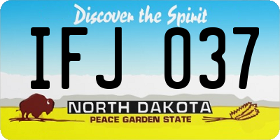 ND license plate IFJ037
