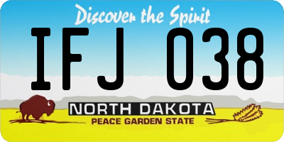 ND license plate IFJ038