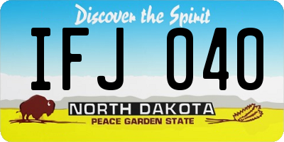 ND license plate IFJ040