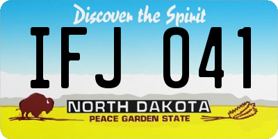 ND license plate IFJ041