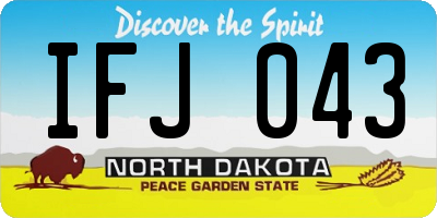 ND license plate IFJ043