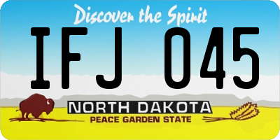 ND license plate IFJ045