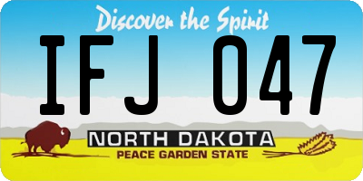 ND license plate IFJ047