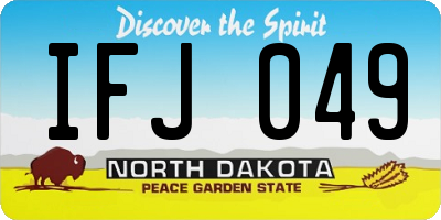 ND license plate IFJ049