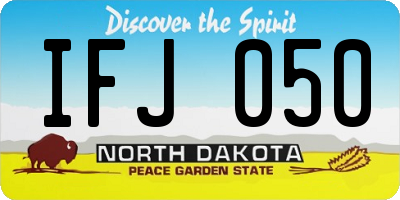 ND license plate IFJ050