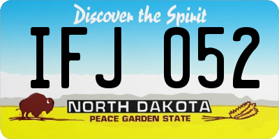 ND license plate IFJ052