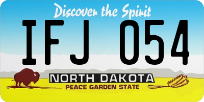 ND license plate IFJ054