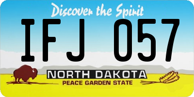 ND license plate IFJ057