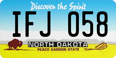 ND license plate IFJ058