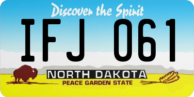 ND license plate IFJ061