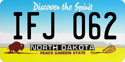 ND license plate IFJ062
