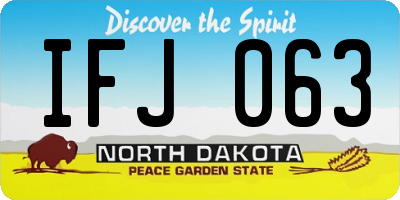ND license plate IFJ063