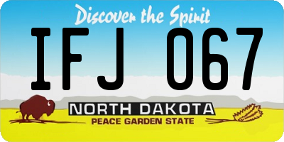 ND license plate IFJ067