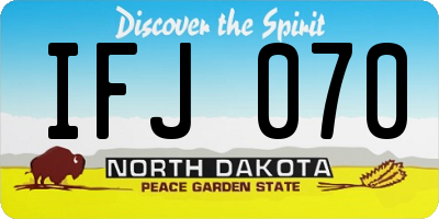 ND license plate IFJ070
